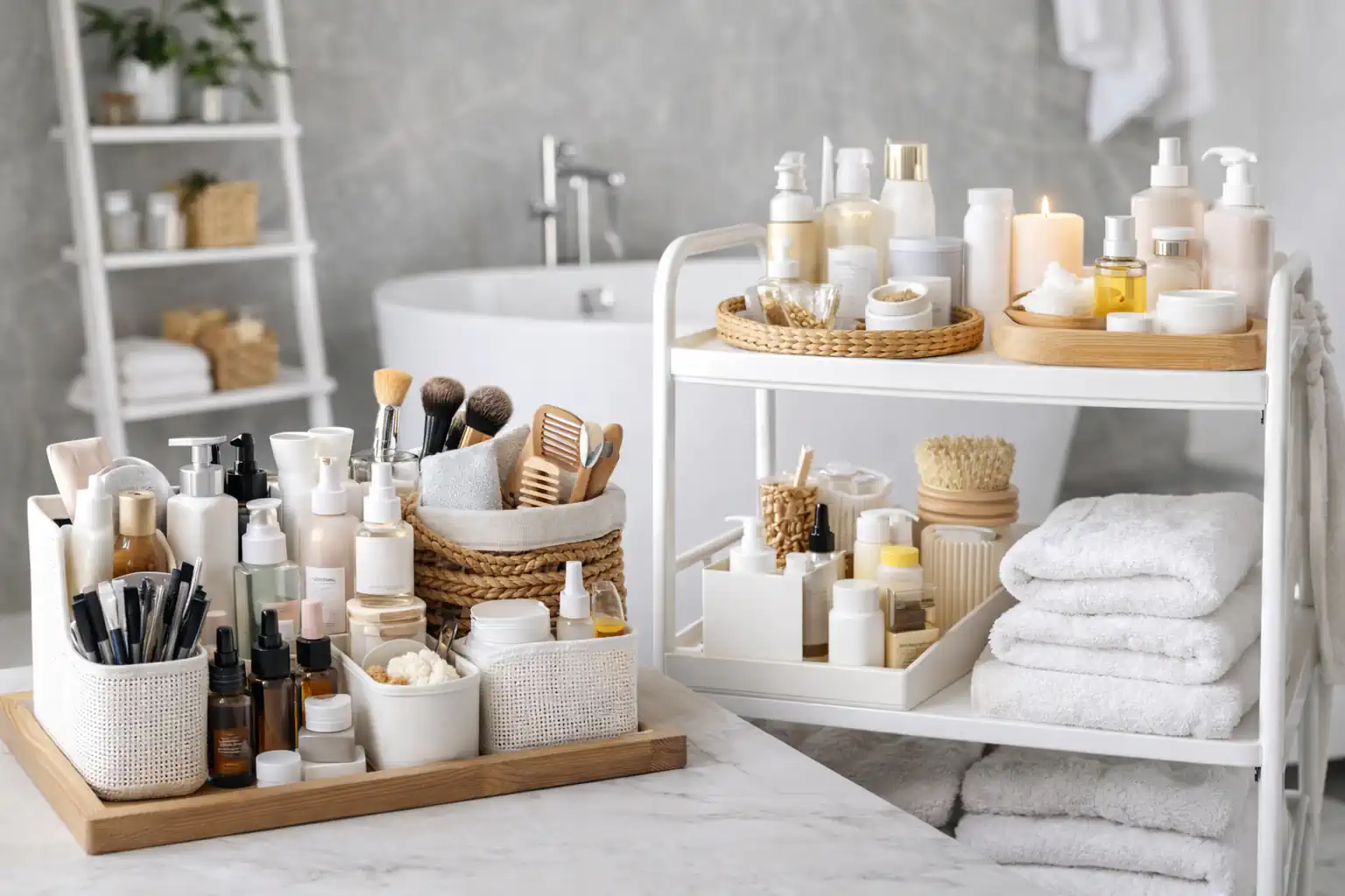 UNE SALLE DE BAIN ORGANISEE COMME UN INSTITUT
